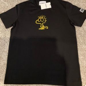 Iceberg Men’s Black Cotton Stretch T-shirt with Woodstock Print and Logo size XL